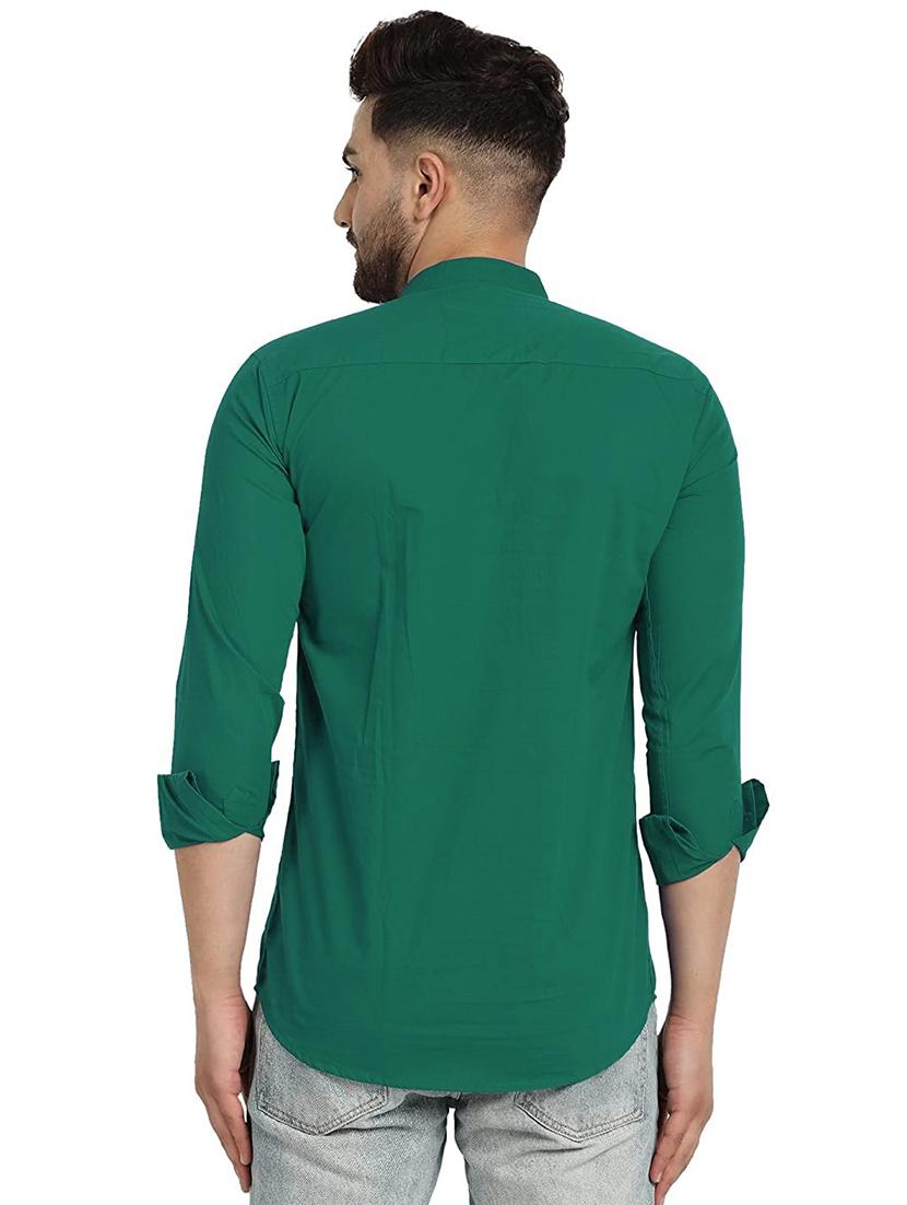 green solid short kurta - 18450599 - Standard Image - 2