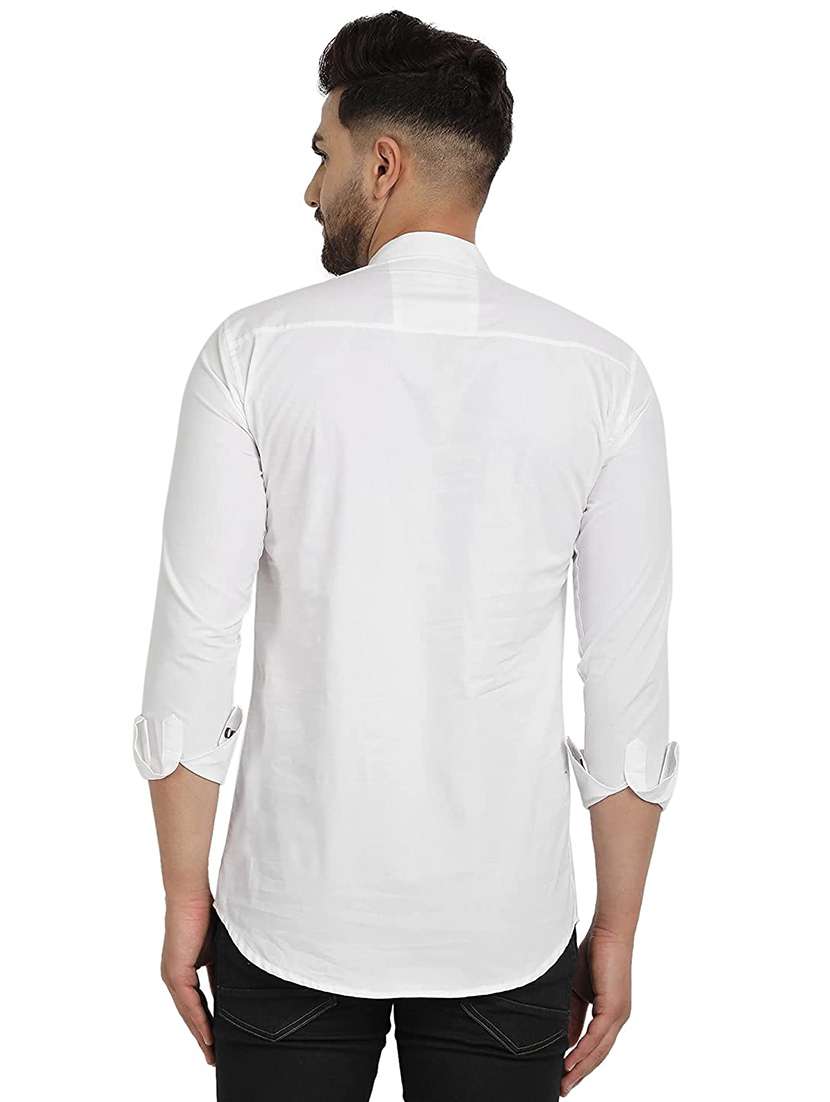 white solid short kurta - 18450605 -  Standard Image - 2