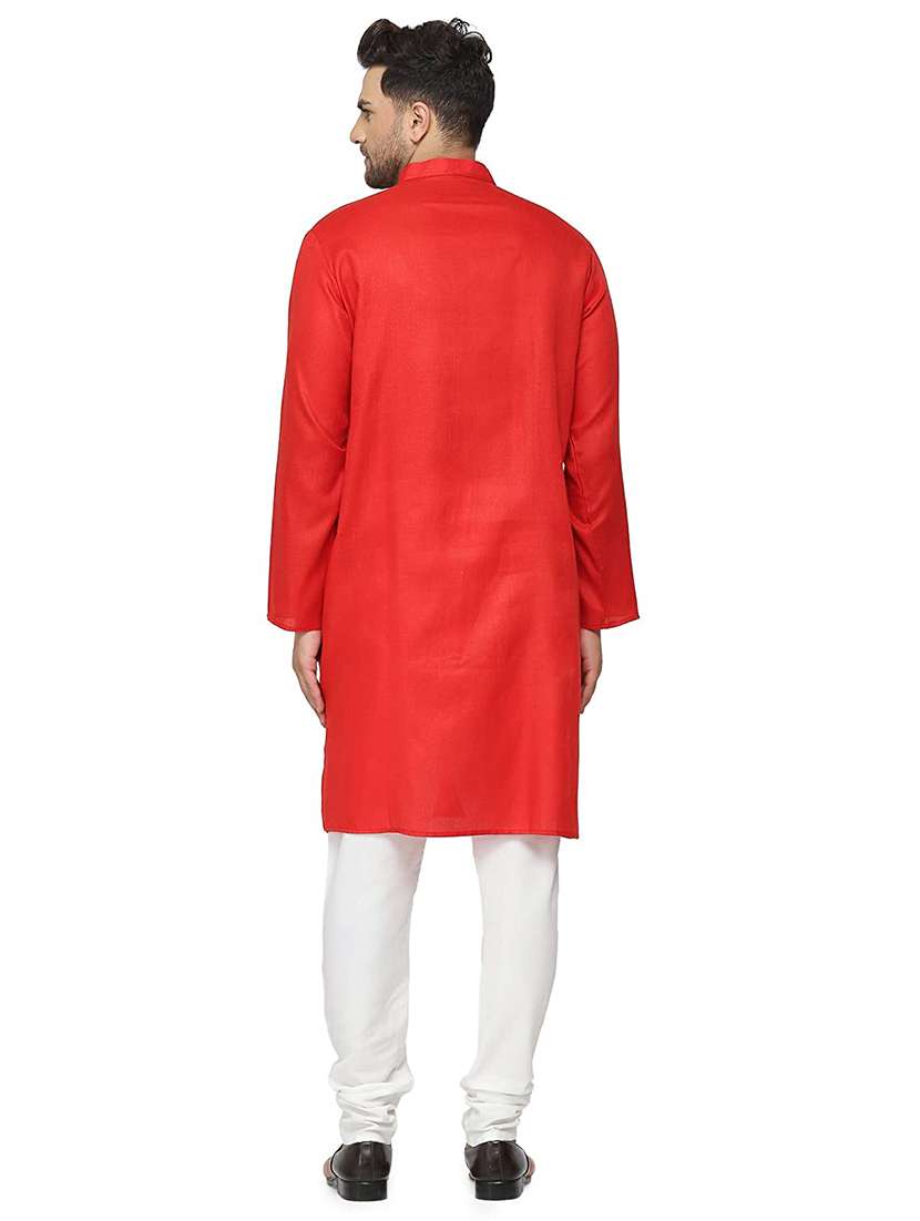 men solid mandarin neck long kurta - 18450690 -  Standard Image - 2