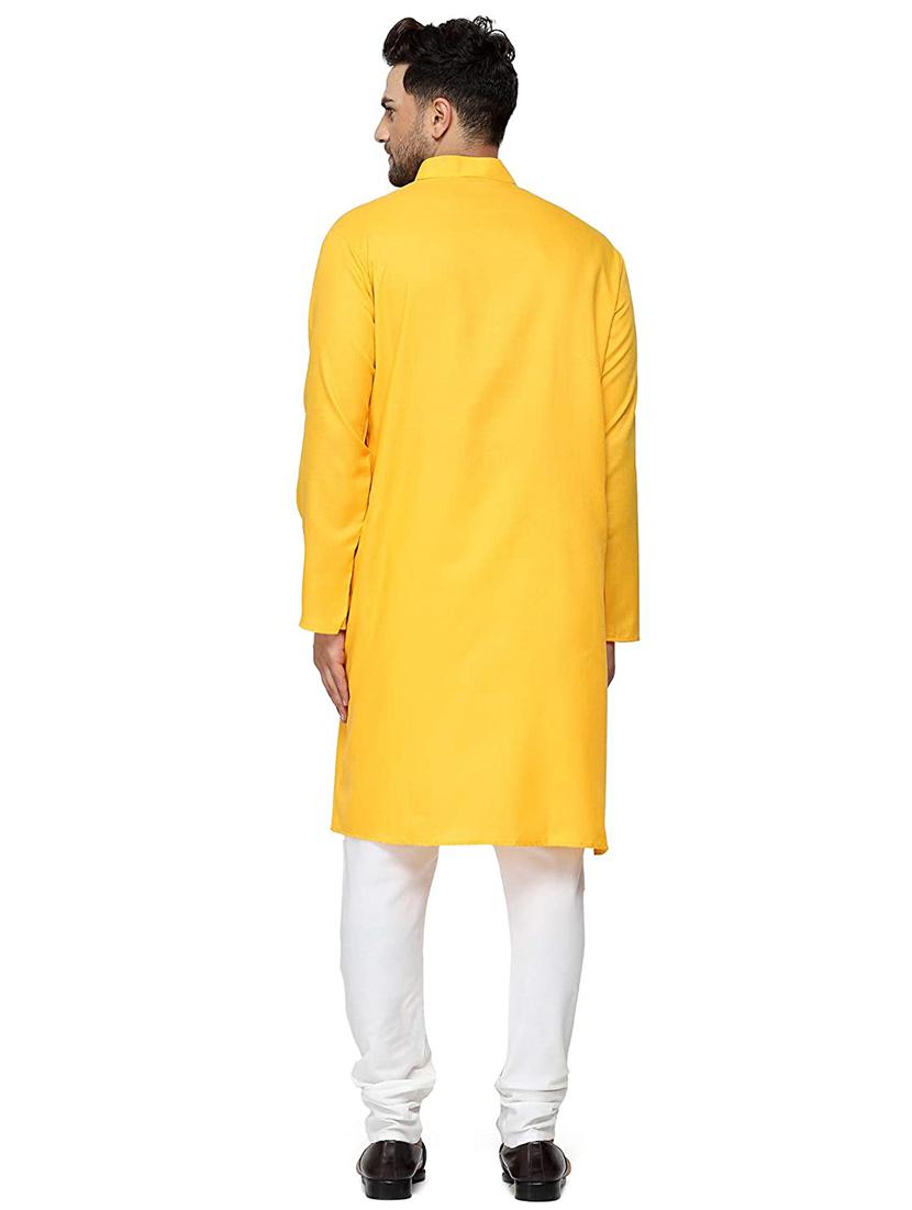 yellow solid medium kurta - 18450691 - Standard Image - 2