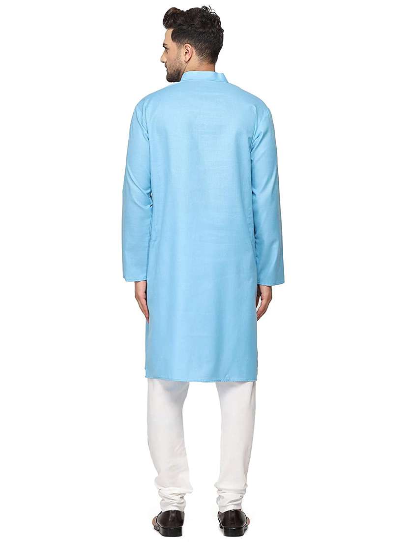 light blue solid medium kurta - 18450694 - Standard Image - 2