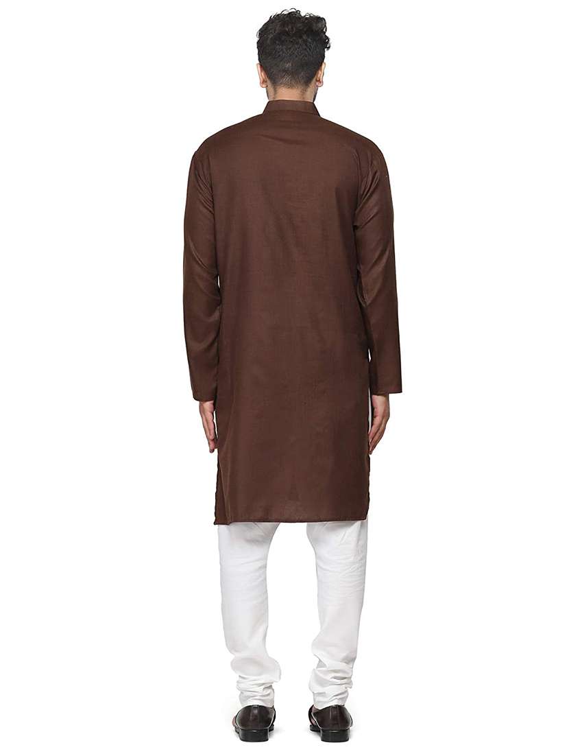 brown solid medium kurta - 18450696 -  Standard Image - 2