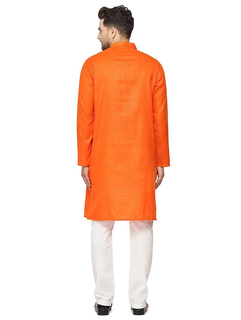 orange solid medium kurta - 18450698 - Standard Image - 2
