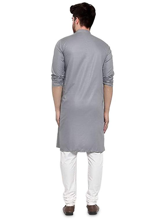 grey solid medium kurta - 18450702 - Standard Image - 2