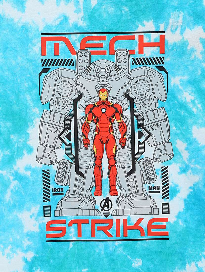 boys turquoise iron man printed t-shirt  - 18451056 -  Standard Image - 2