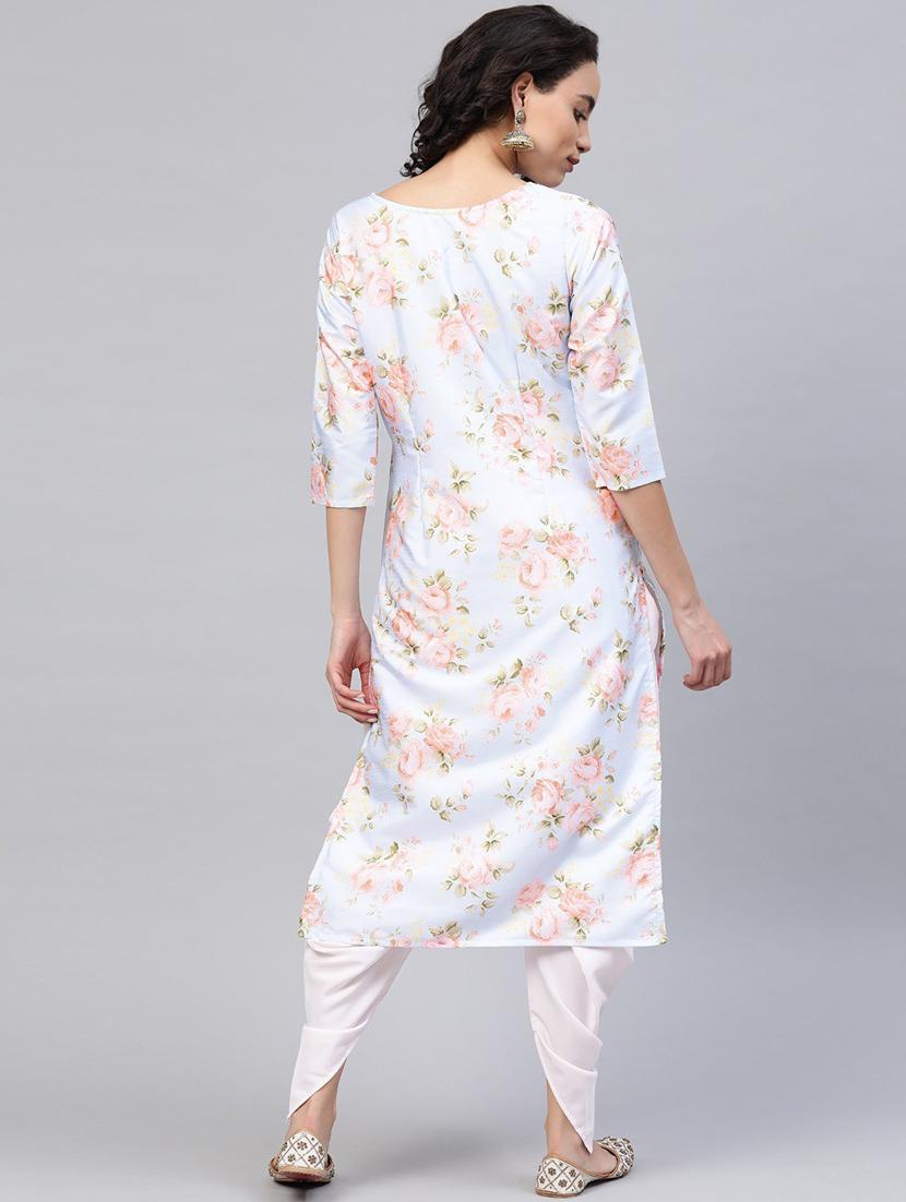 floral print kurta & dhoti pant set - 18451123 - Standard Image - 2