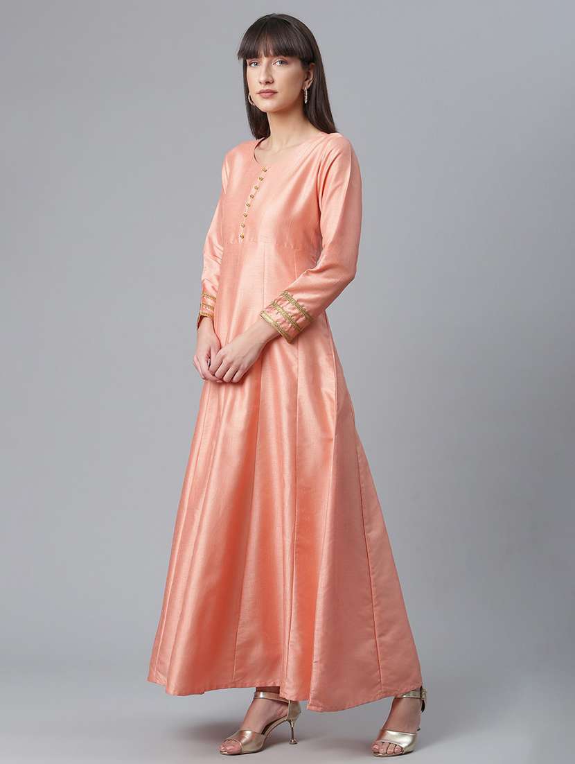 solid kurta with floral printed dupatta set - 18451124 -  Standard Image - 2