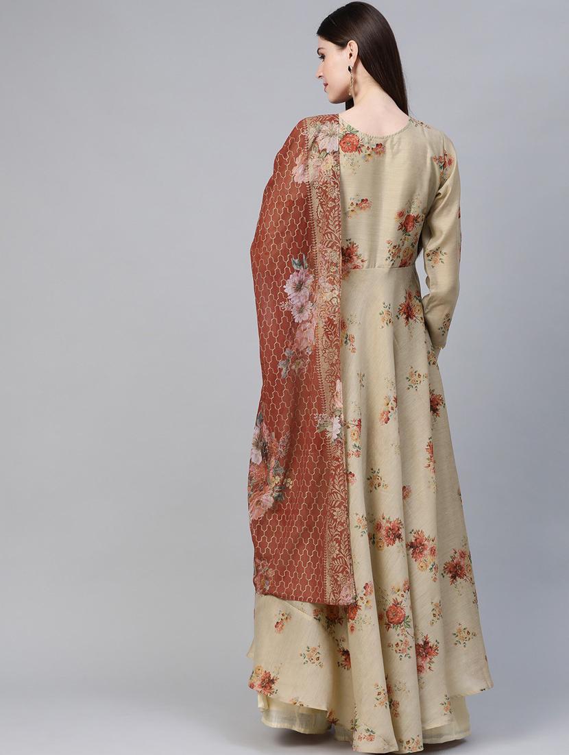 floral chanderi silk set - 18451157 - Standard Image - 2