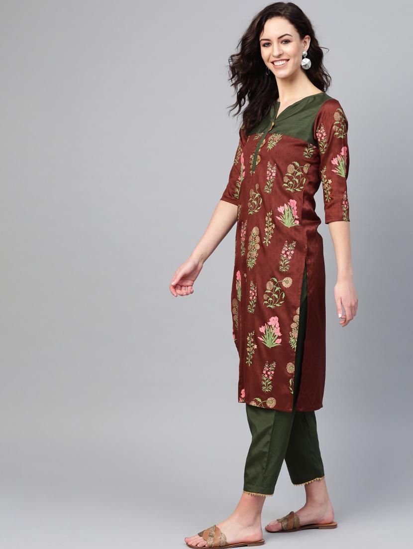 floral kurta pant set - 18451200 - Standard Image - 2