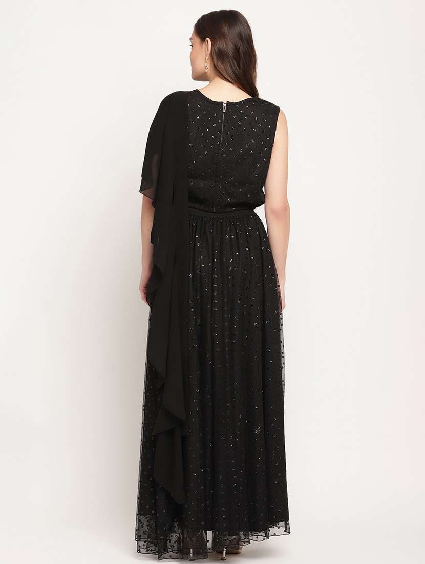 sequined black lehenga choli with dupatta  - 18451224 -  Standard Image - 2