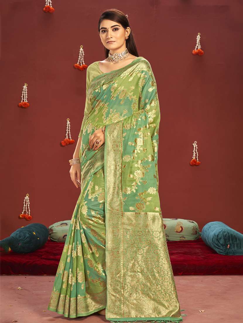 zari work woven saree