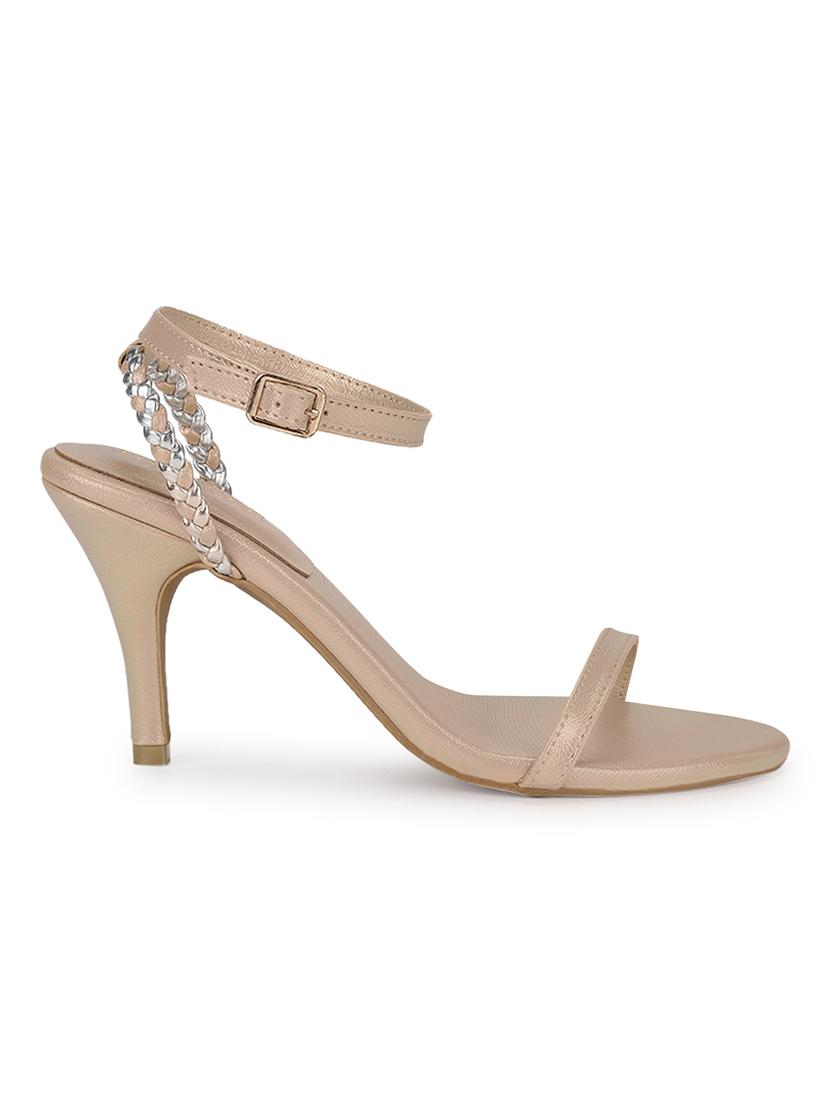 women nude ankle strap sandal - 18451714 - Standard Image - 2