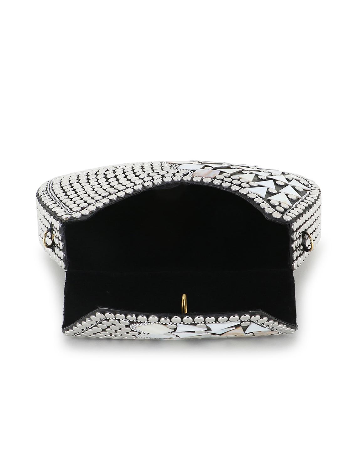 embellished metal box clutch - 18451960 - Standard Image - 2