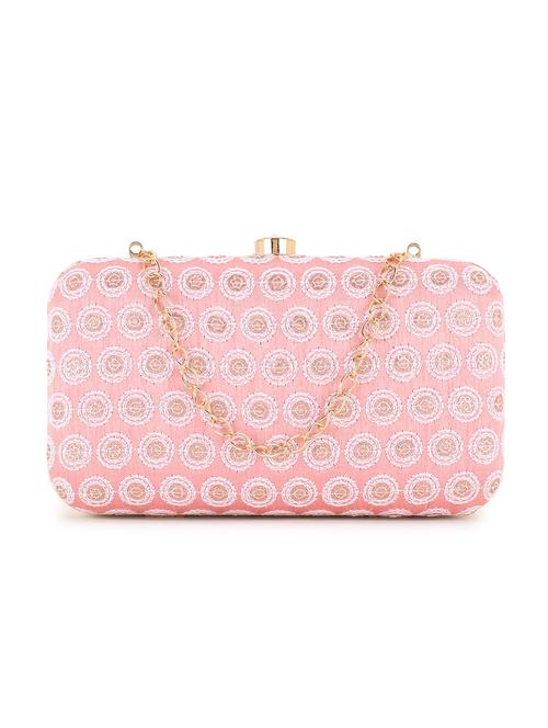 embroidered faux silk box clutch - 18451969 - Standard Image - 0