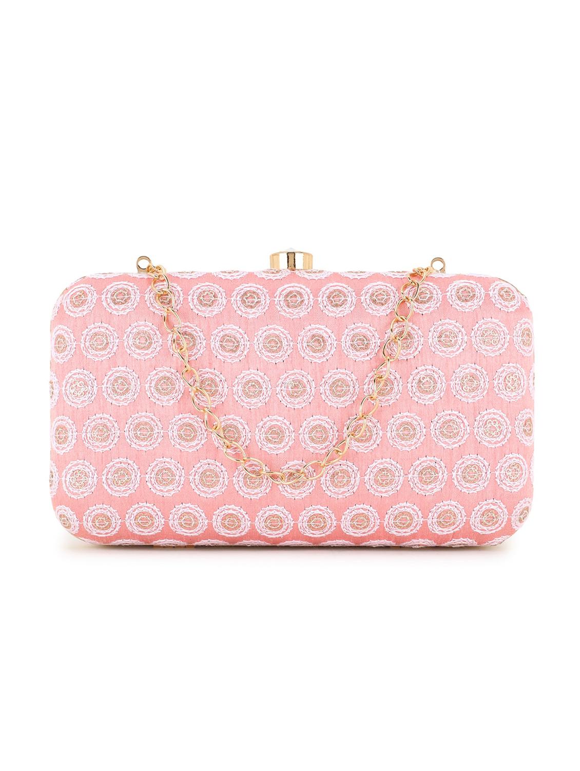 embroidered faux silk box clutch - 18451969 - Zoom Image - 0