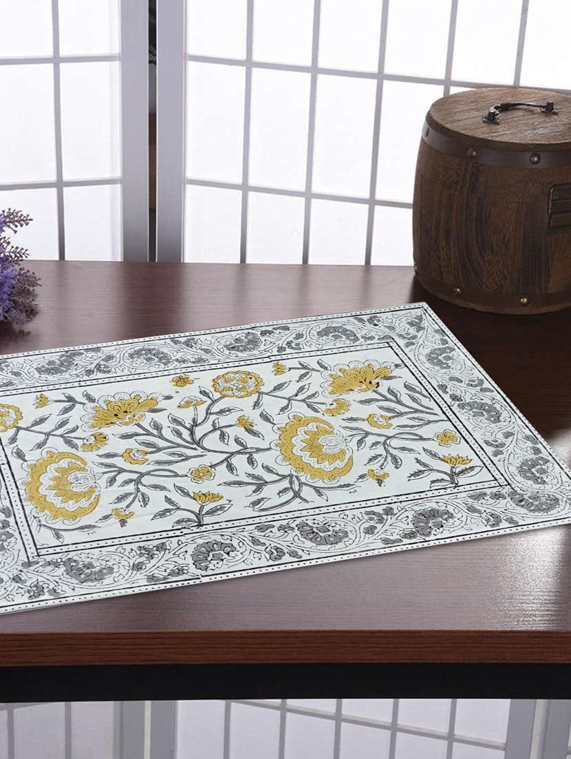 texstylehome thick cotton canvas jaipuri block print table mats