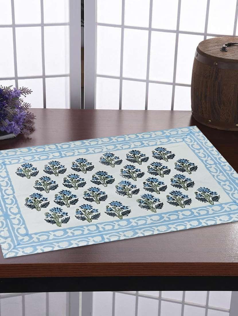 texstylehome thick cotton canvas jaipuri block print table mats