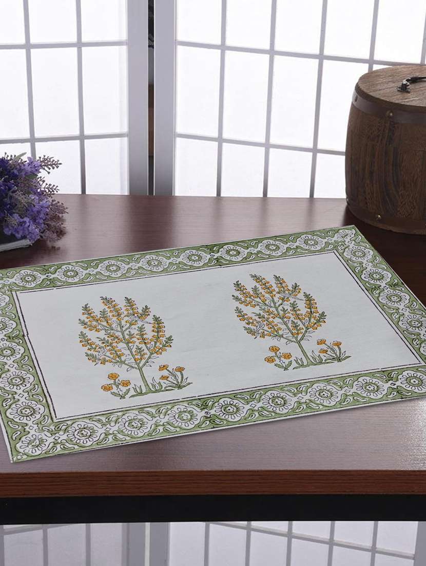 texstylehome thick cotton canvas jaipuri block print table mats