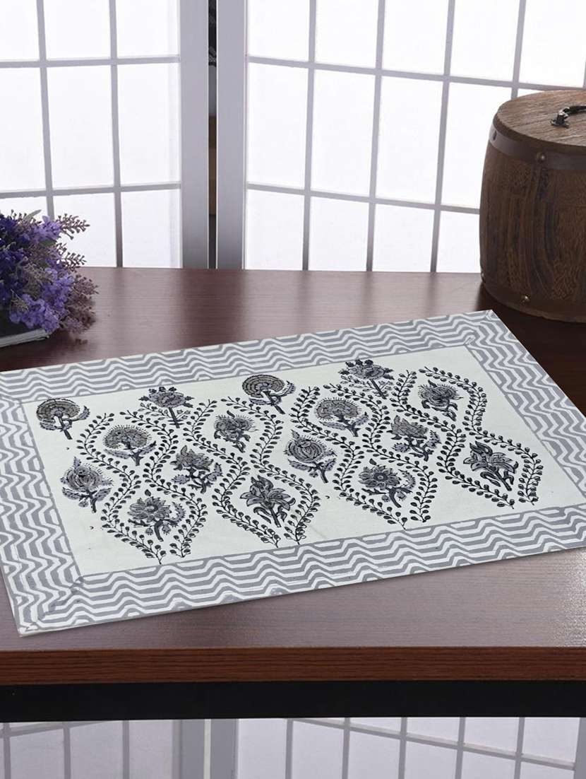 texstylehome thick cotton canvas jaipuri block print table mats