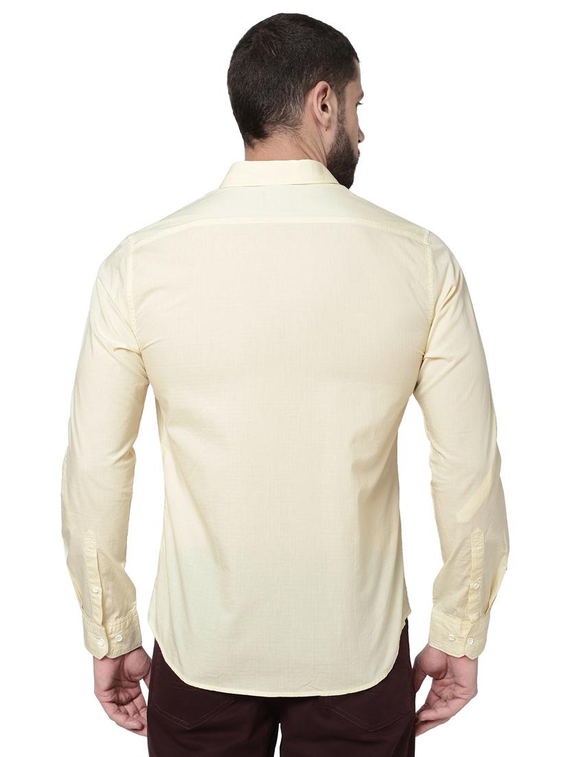 cream solid casual shirt - 18452291 - Standard Image - 2