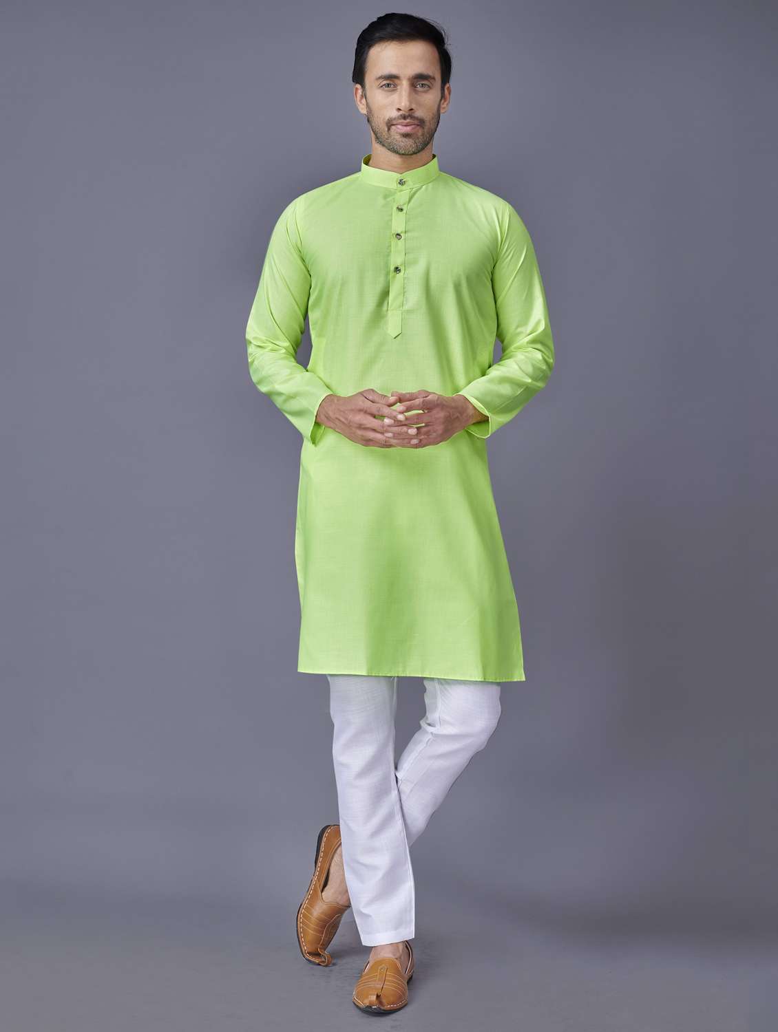 green kurta pyjama ethnic wear set