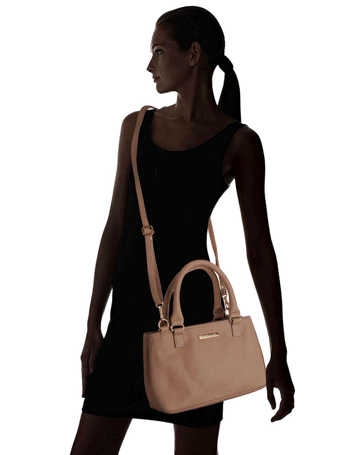 beige solid regular handbag - 18452627 - Standard Image - 7