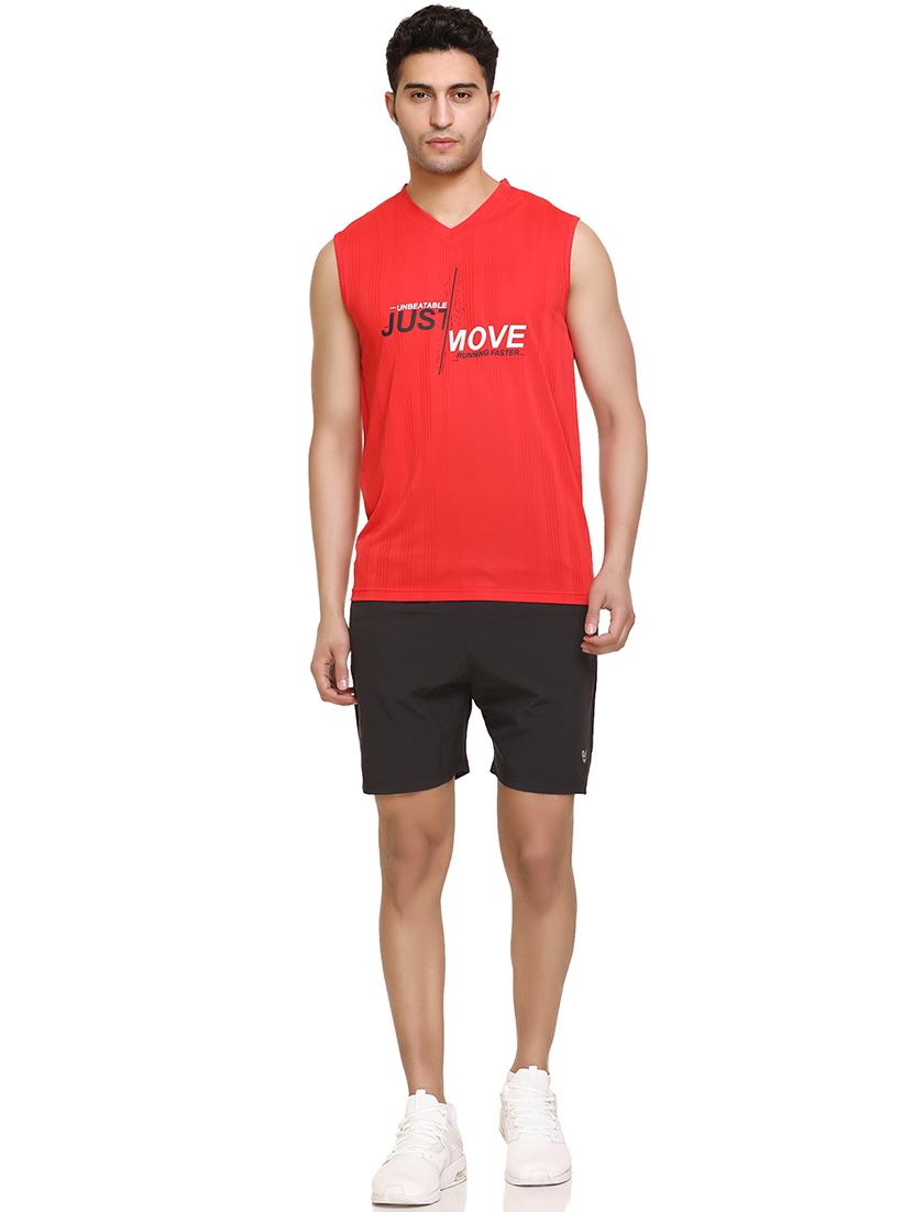 red chest-printed t-shirt - 18453174 - Standard Image - 2