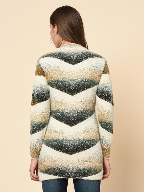long sleeved printed wool cardigan - 18453494 - Standard Image - 2