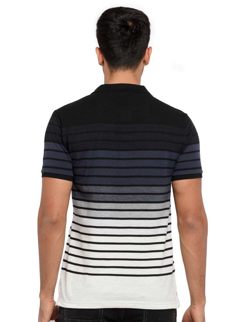 navy-blue striped polo t-shirt - 18453539 - Standard Image - 2