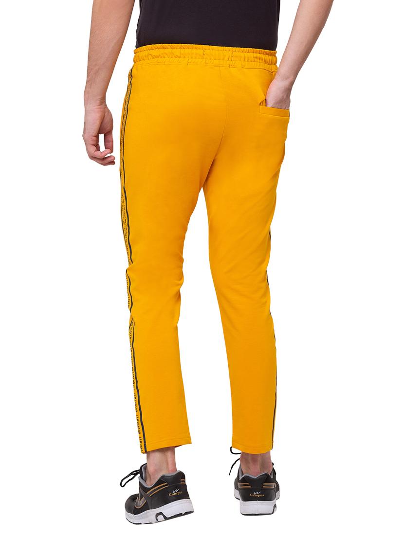 yellow solid full length track pant - 18453553 - Standard Image - 2