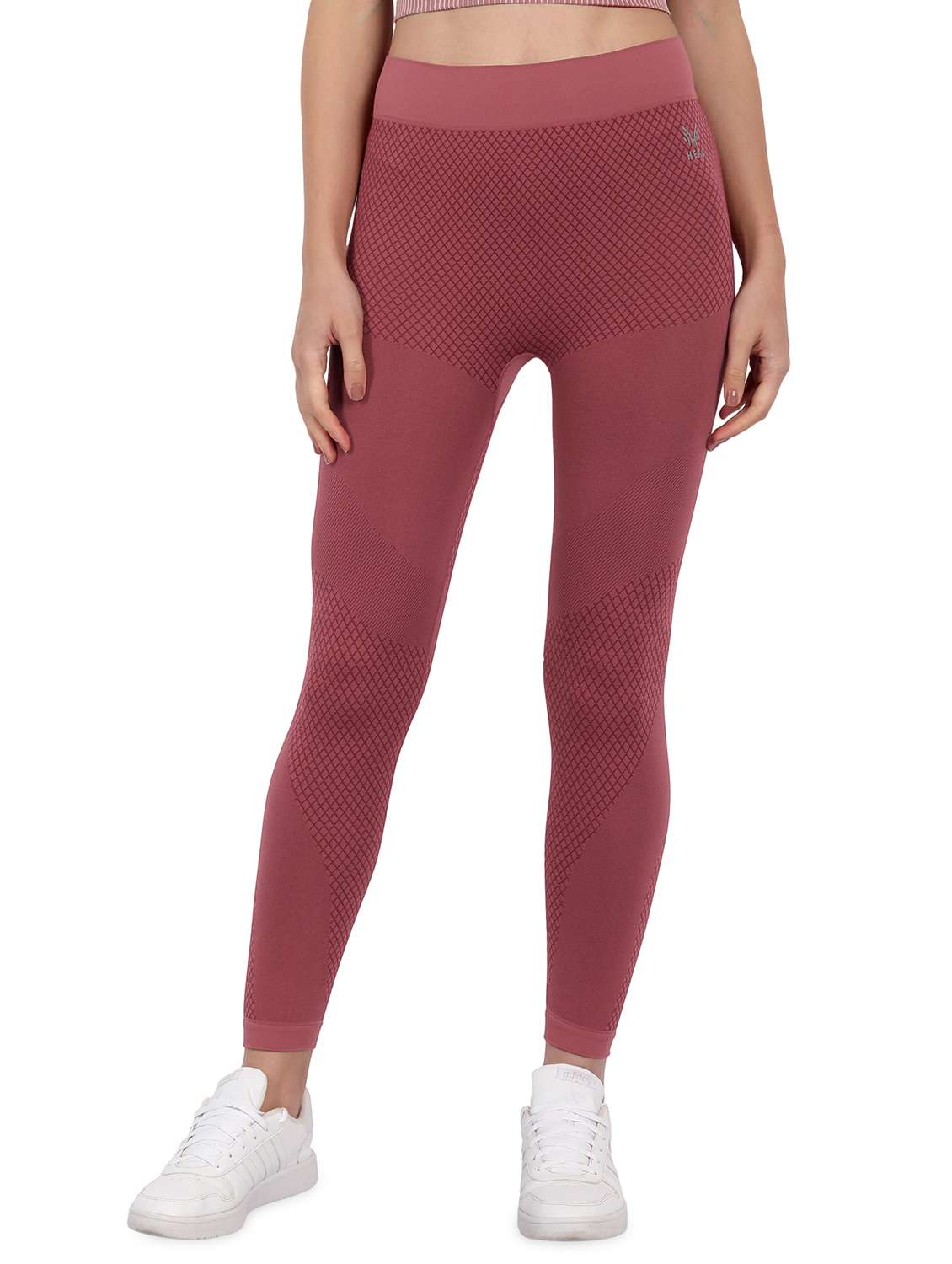 maroon self design legging