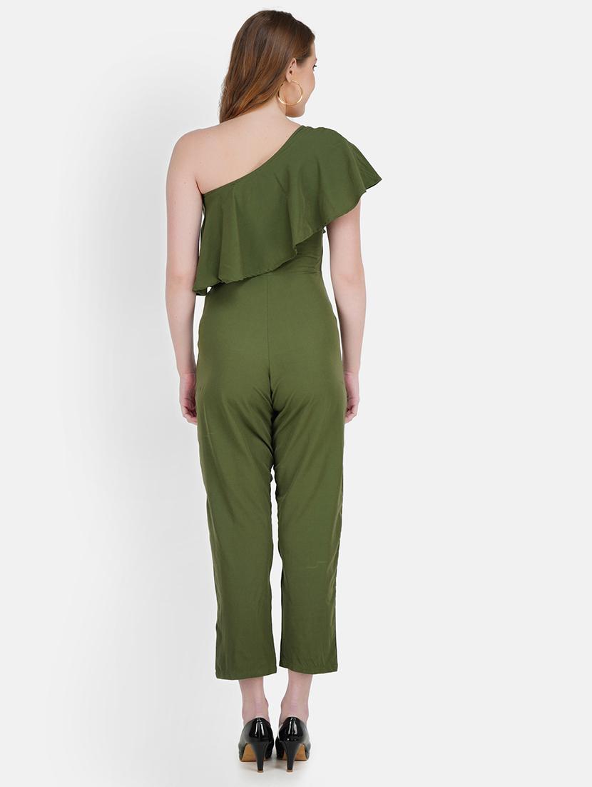 single shoulder three fourth jumpsuit - 18453607 - Standard Image - 2
