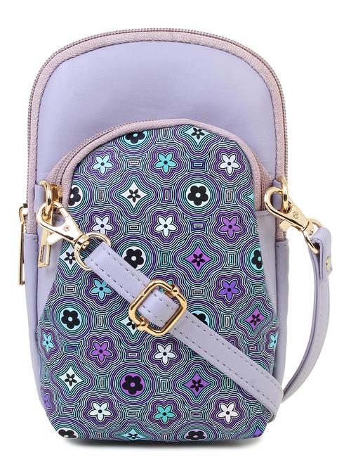 lavender printed messenger sling bag - 18453865 - Standard Image - 0