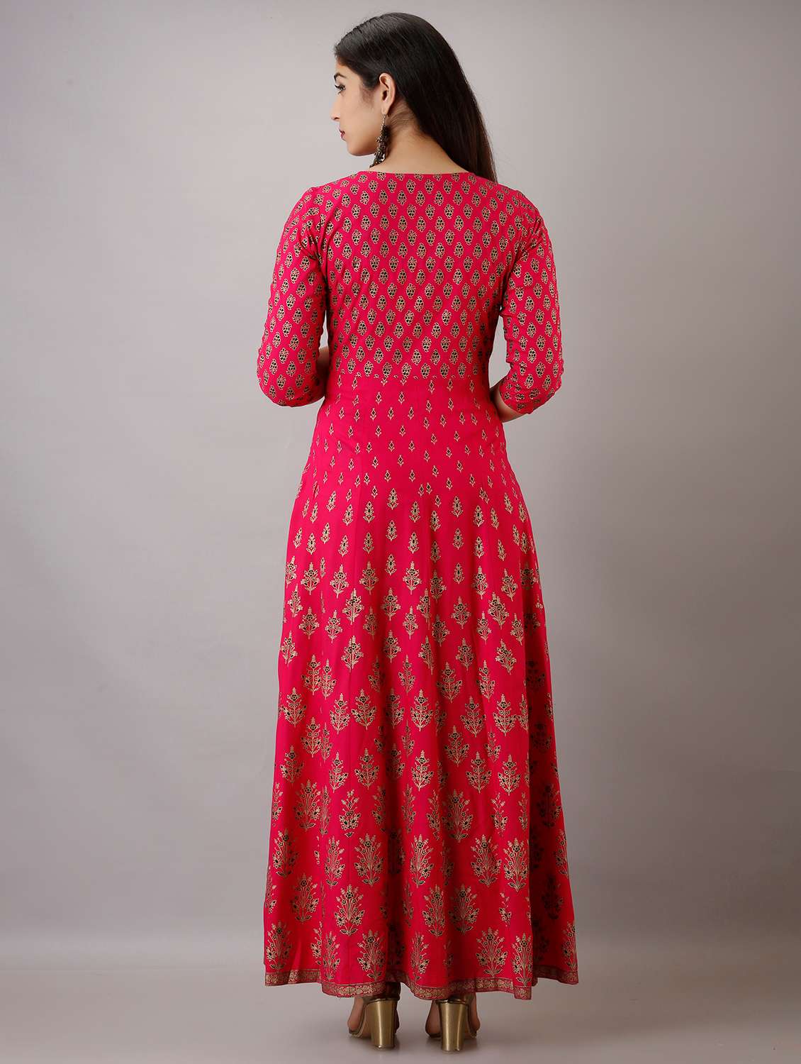foil printed anarkali ethnic dress - 18454353 -  Standard Image - 2