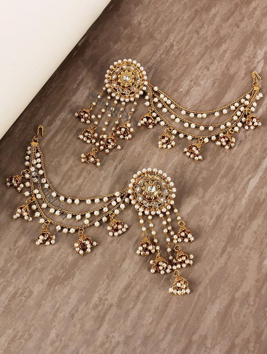 gold plated devsena bahubali earrings for women - 18454563 - Zoom Image - 0