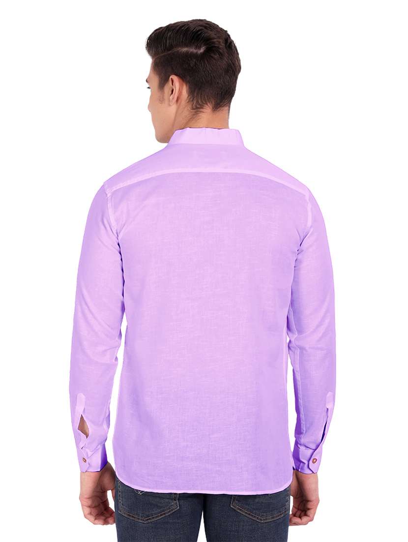 lavender solid short kurta - 18454617 -  Standard Image - 2