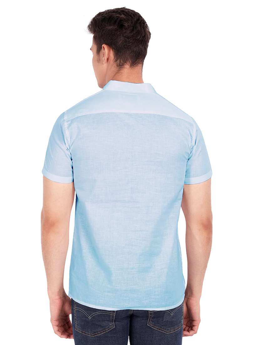 blue solid short kurta - 18454637 -  Standard Image - 2