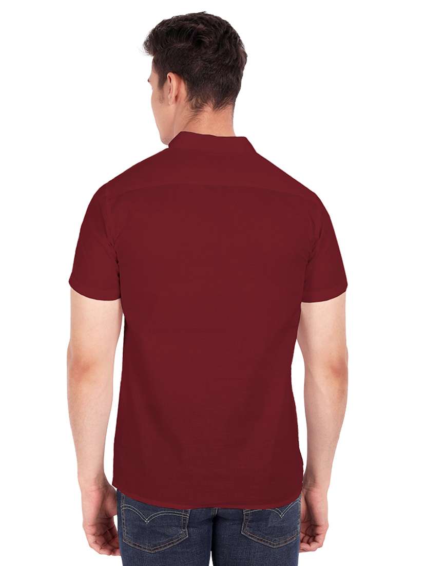 maroon solid short kurta - 18454640 -  Standard Image - 2