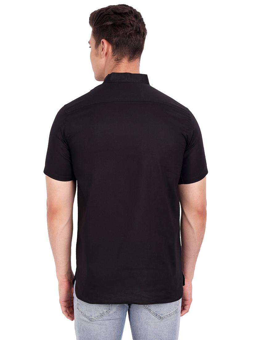 black solid short kurta - 18454643 - Standard Image - 2