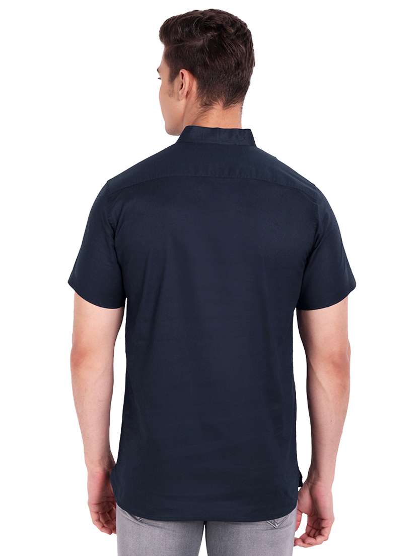 navy blue solid short kurta - 18454644 -  Standard Image - 2