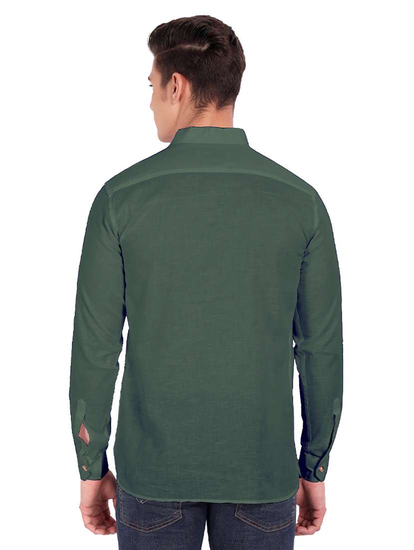green solid short kurta - 18454661 - Standard Image - 2