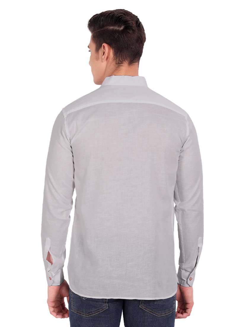 grey solid short kurta - 18454663 - Standard Image - 2