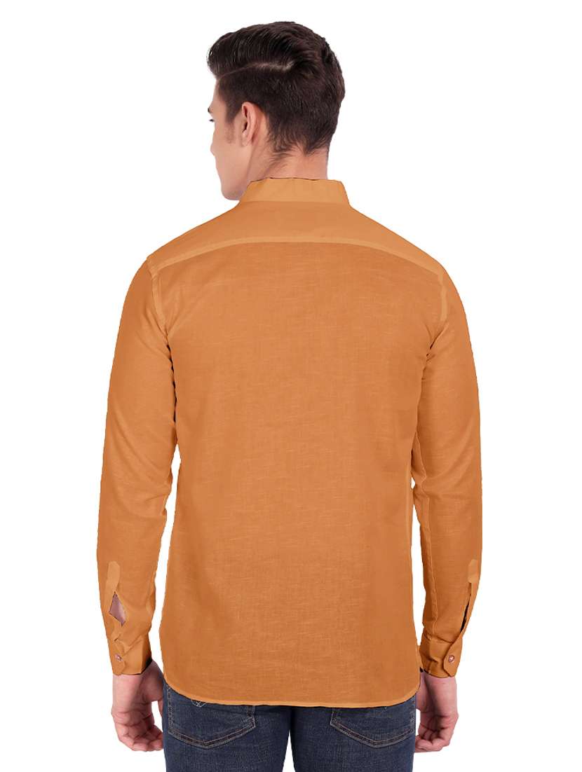 brown solid short kurta - 18454668 -  Standard Image - 2