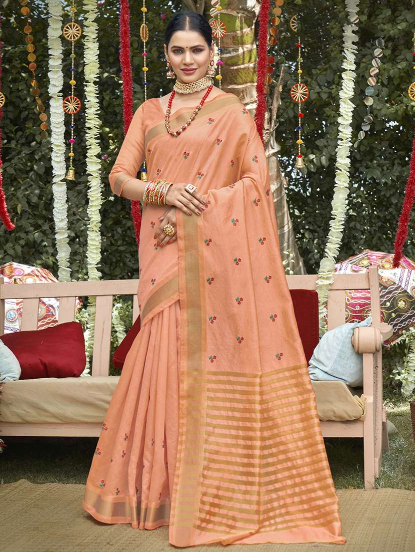 golden zari work woven saree  with blouse