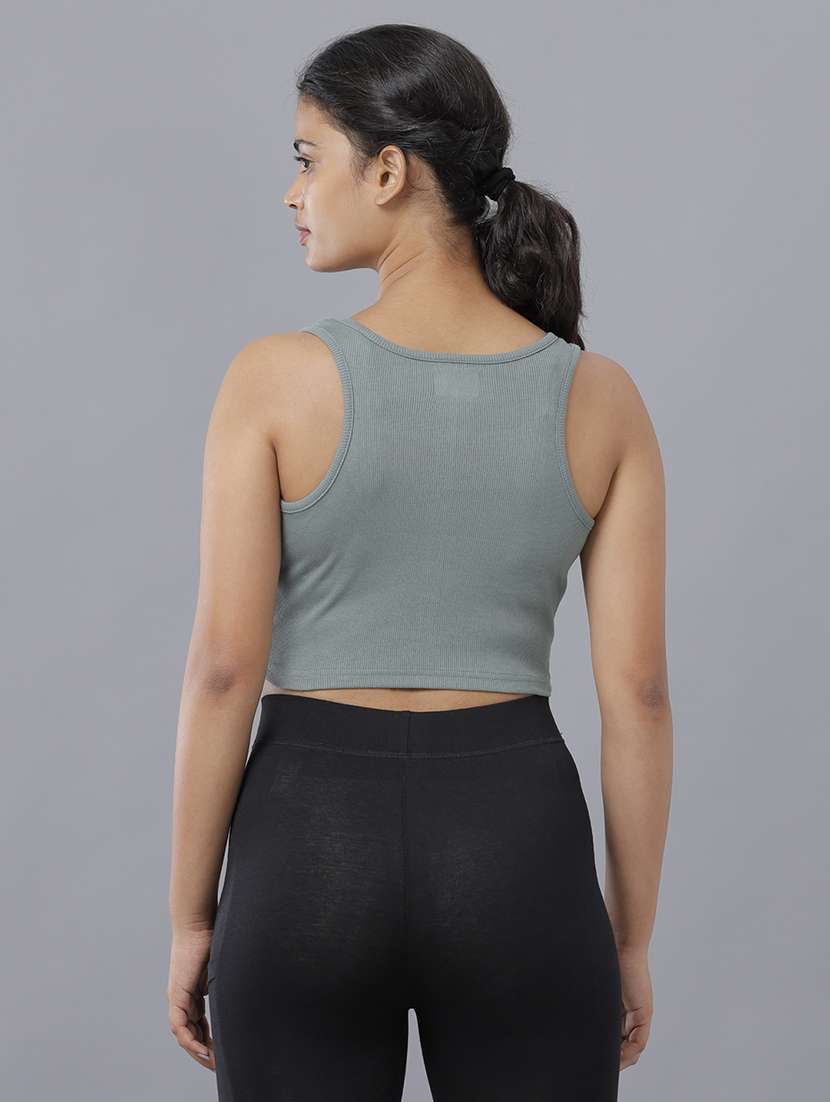 women's crop round neck t-shirt - 18455306 - Standard Image - 2