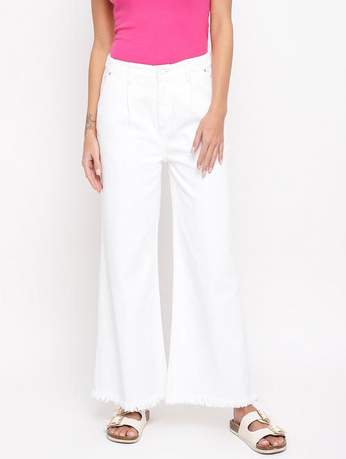mid rise solid wide leg jeans  - 18455867 -  Standard Image - 0