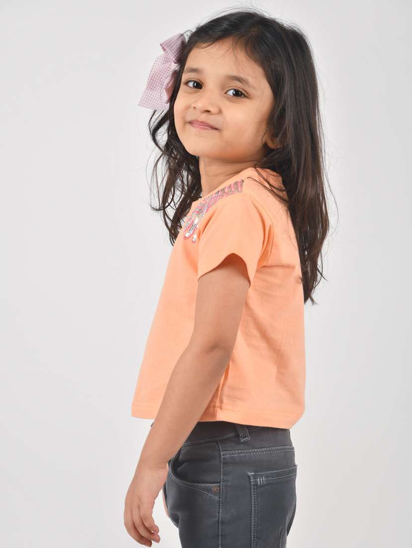girls orange applique tee - 18456490 -  Standard Image - 2