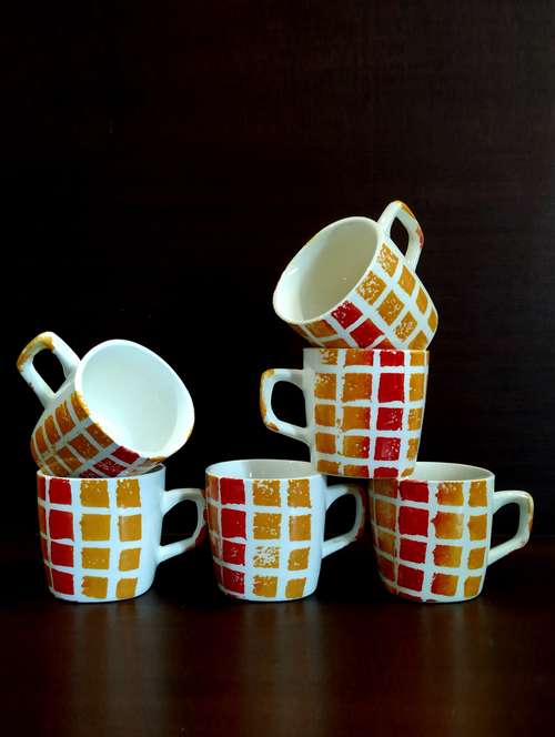 designer set of 6 cups | cup set | tea cups | set of 6 cups | ceramic - 18457031 -  Standard Image - 0