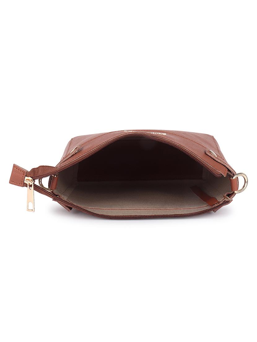tan solid regular sling bag - 18457204 - Standard Image - 2