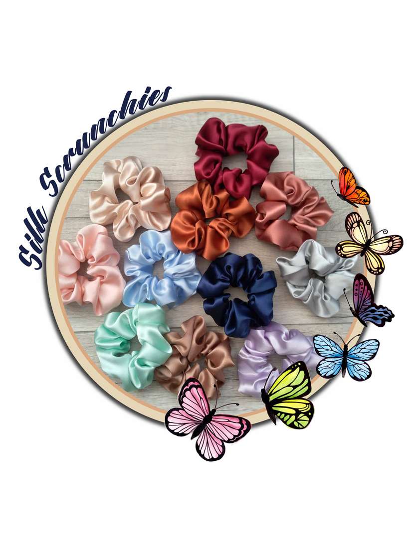 satin silk hair scrunchies for women and girls (pack of 6 pcs)
